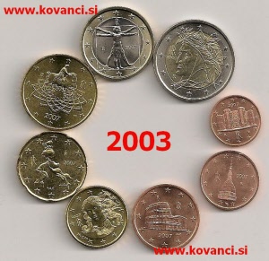 italija euro set 2003